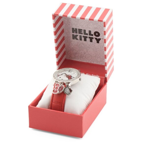 NWT Hello Kitty Collectable CZ Red + White Watch w/Red Pillow Gift Box - Picture 3 of 3